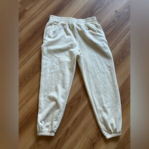 Fleece joggers cream